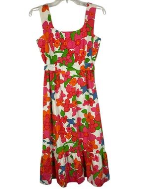 Vintage Malia Honolulu Floral Belted Tank Dress
